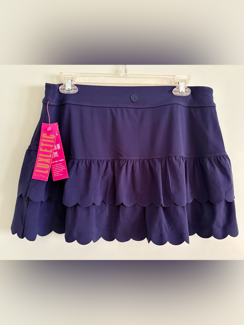 Lily Pulitzer NWT Miesha Luxletic Scalloped Tiered Skort, size Large